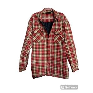 VINTAGE Flannel Shirt Mens 2X Lined Plaid Shacket Jacket 90s Outdoors Lumberjack